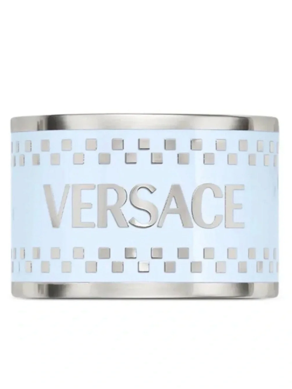 Versace Pale Blue Enamel Logo Ring